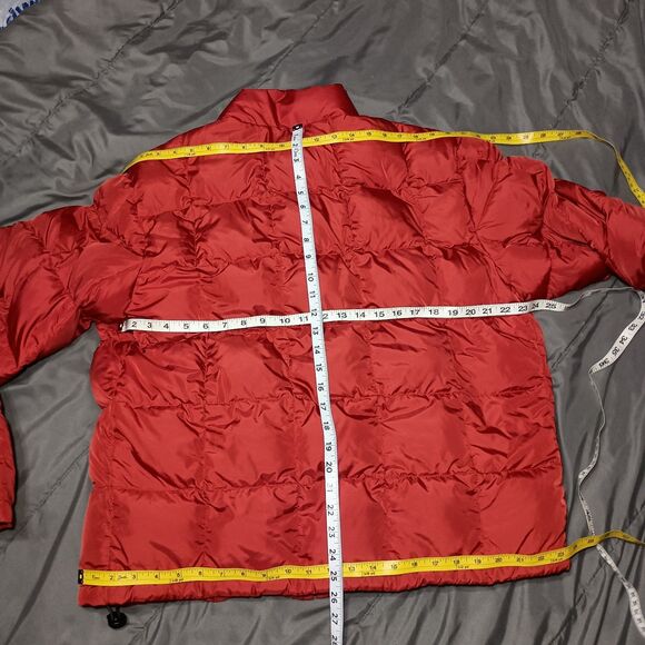 Eddie Bauer Goose Down Large Puffer Jacket Red Quilted Ripstop USA MCM Clean - Picture 3 of 16